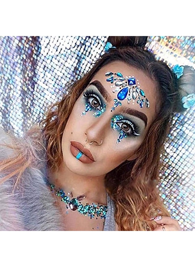 Ludress Crystal Face Stickers Halloween Face Gems Mermaid Tear Stickers Festival Body Tattoo Rave Face Jewels Rhinestone Temporary Tattoos Face Decoration Temporary Make Up for Women and Girls(Blue) - pzsku/Z037CDDA11F967B587734Z/45/_/1690948762/60cec911-17f8-4917-83a4-ce63c87a3eab