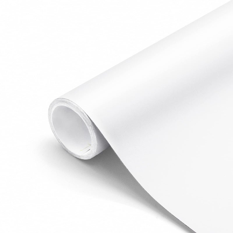 seonta Thick White Contact Paper Matte White Wallpaper 16"x198" Waterpoof Peel and Stick Wallpaper Decorative Self Adhesive Decorative Vinyl Film Wrap Contact Paper for Walls Furniture Countertop - Image 1