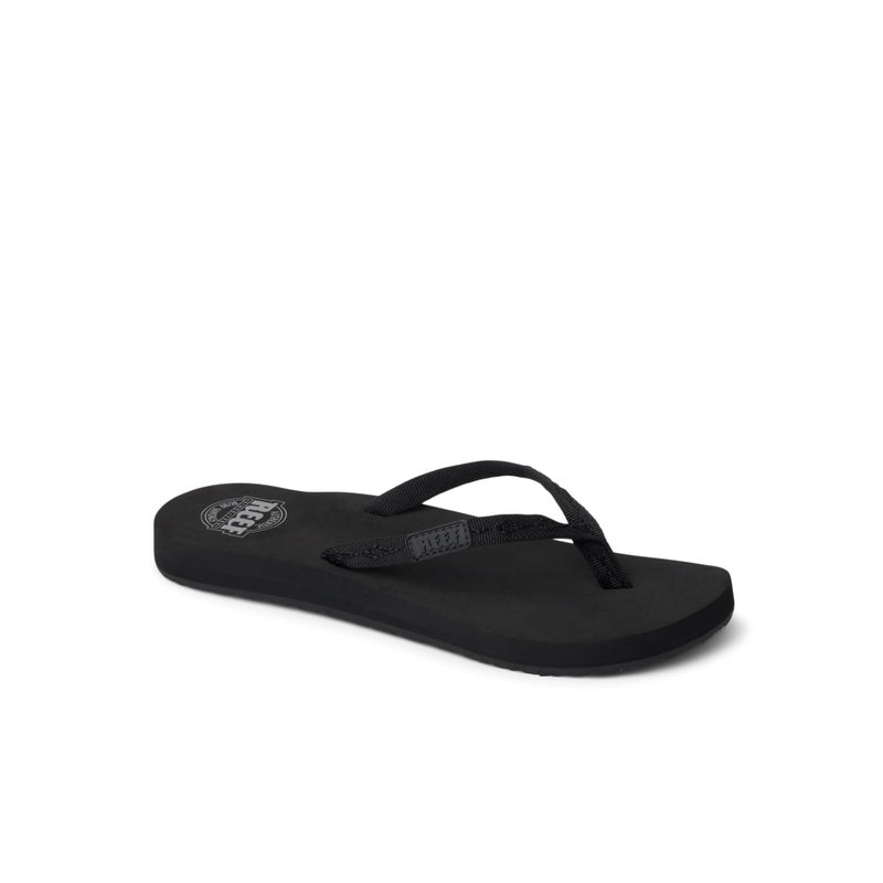 Reef Ginger Womens Beach Flip Flop, Soft Woven Strap Made From 100% Recycled PET, Black/Black, 8 - Image 2