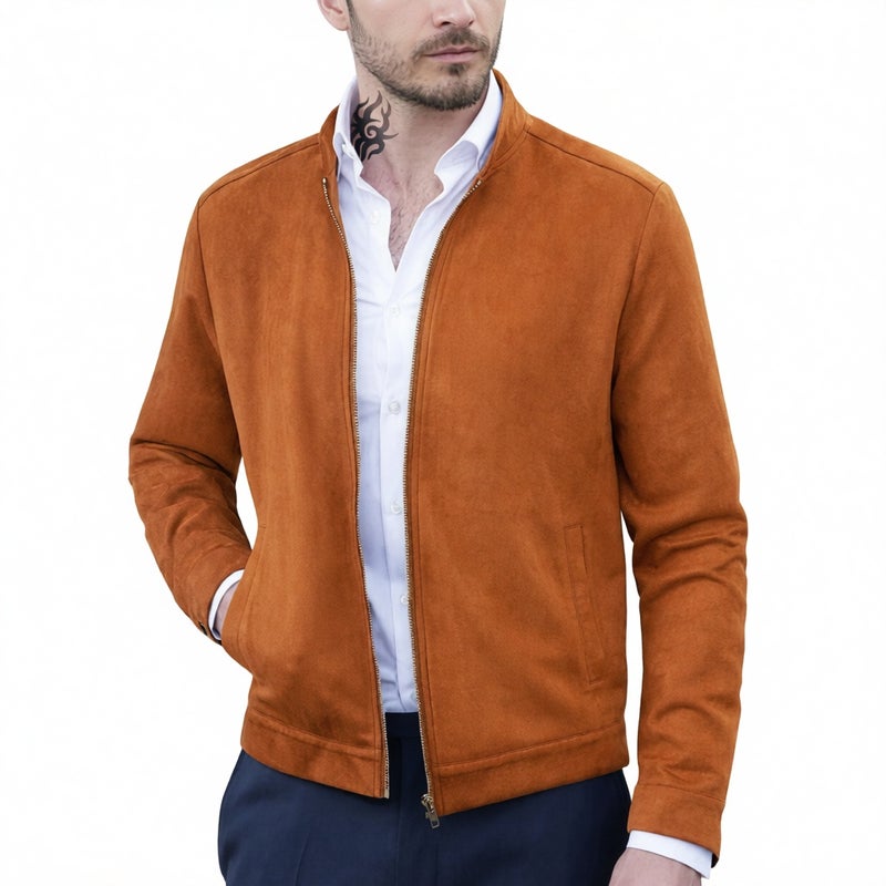 Men's Suede Jacket Casual Daily Wear Outerwear - Image 1