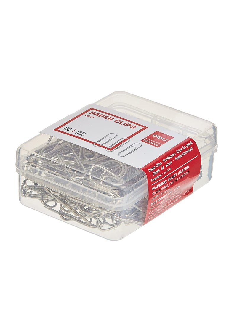 Deli 2-Pack Paper Clip Set Silver - Image 2