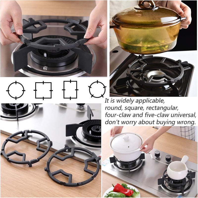 Reyhoar Non Slip Gas Ring Reducer, Burner Grate for Butter Warmer/Small Saucepan, Cast Iron Wok Support Ring- Compatible with Most Gas Stove Range Cooktop, 7.5 Inch, Black - Image 4