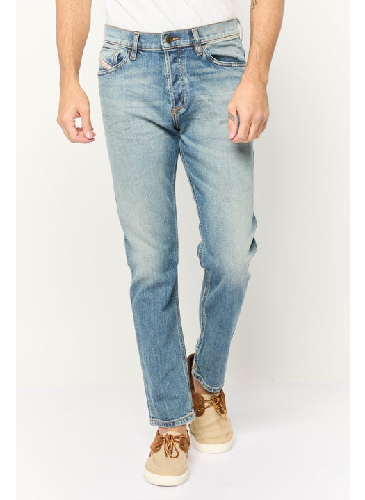 Men D-Fining Tapered Fit Rib Stretchable Jeans, Blue