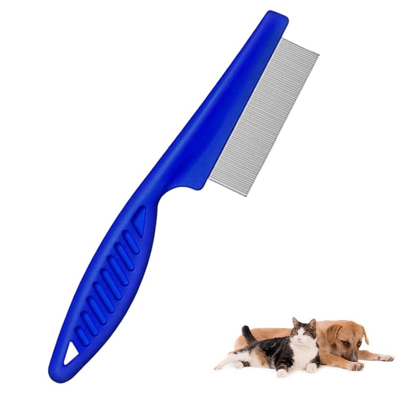 ALLY-MAGIC Pet Comb Cat Dog Tooth Grooming Removal Tool Flea Lice Tear Stain Remover Combs for Tangles Knots Crust Dirt Fine Y2DLB (A)