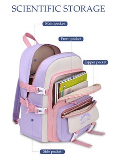 DUNISO Girl's School Backpack Waterproof Book Bag with Compartments and Doll Pendant for Teen Girl Kid Students Elementary School Kids' School Bag With Large Capacity  - Image 5