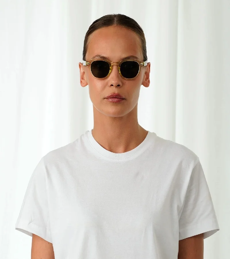 اكسبليست باوتس نظارات شمسية أنيقة جوني ملونة أصفر وسلحفاة - أخضر للجنسين