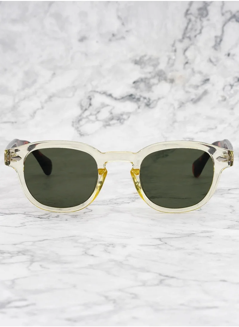 الشعراء الصريحون Explicit Poets Unisex JOHNNY COLORED Yellow & Tortoise - Green Stylish Sunglasses, 2EP12