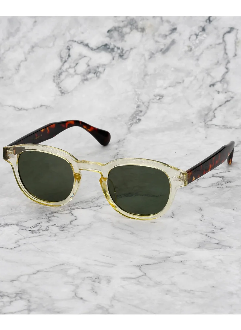 الشعراء الصريحون Explicit Poets Unisex JOHNNY COLORED Yellow & Tortoise - Green Stylish Sunglasses, 2EP12