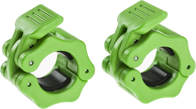 GW Tech Barbell Clamps 1 inch, Exercise Collars 1"(25mm) Quick Release Pair of Locking Collar Clips for Workout Weightlifting Fitness Training (Green) - Image 1