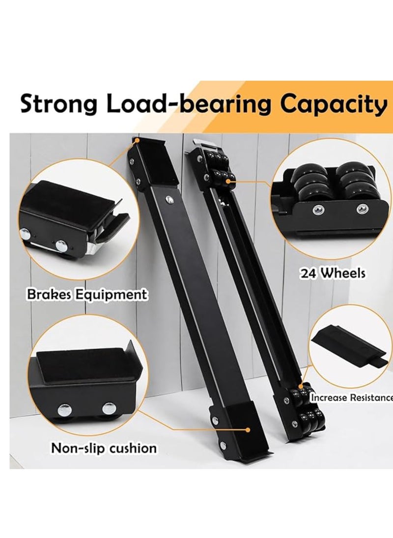 Yuwell Heavy Duty Adjustable Furniture Mover Appliance Base Moving Roller For Home Furniture Dolly Mobile Roller, Extendable Appliance Rollers For Appliances With Wheels And Anti-Skid Pad With Brake  - Image 2