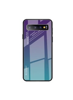 Case Cover For Galaxy S10 5G Gradient Color Glass Case (Sky Blue)
