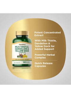 Piping Rock Milk Thistle Dandelion & Yellow Dock ; 180 Capsules ; Concentrated Extract ; Nongmo Gluten Free  - Image 5