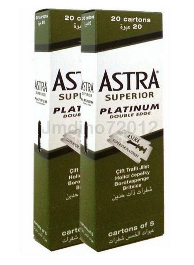 أسترا شفرات حلاقة أسترا سوبيريور بلاتينيوم مزدوجة الحافة، 200 قطعة، مفضلة لدى الحلاقين