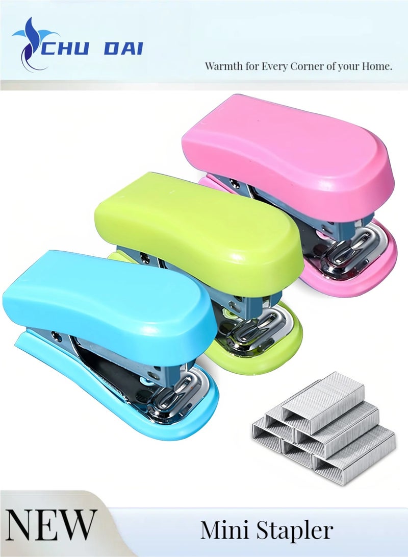 CHU DAI 1 Pack Staplers for Desk Staplers, Miniature Stapler with Staples(Random Color) - Image 1