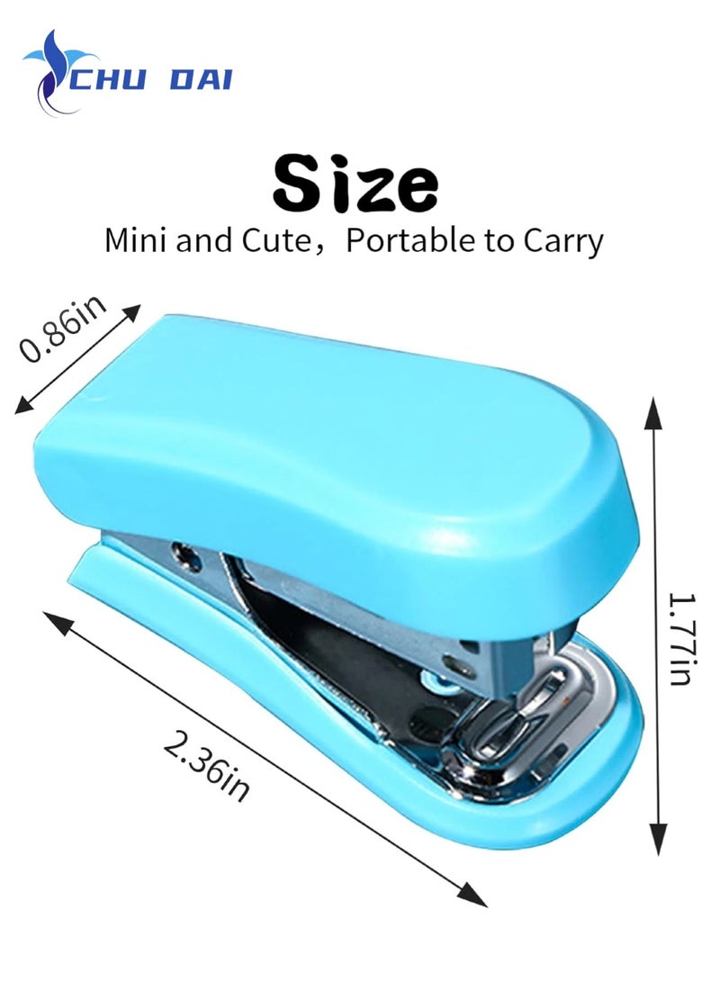 CHU DAI 1 Pack Staplers for Desk Staplers, Miniature Stapler with Staples(Random Color) - Image 3