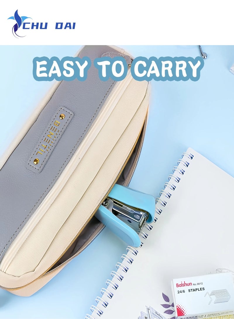 CHU DAI 1 Pack Staplers for Desk Staplers, Miniature Stapler with Staples(Random Color) - Image 4