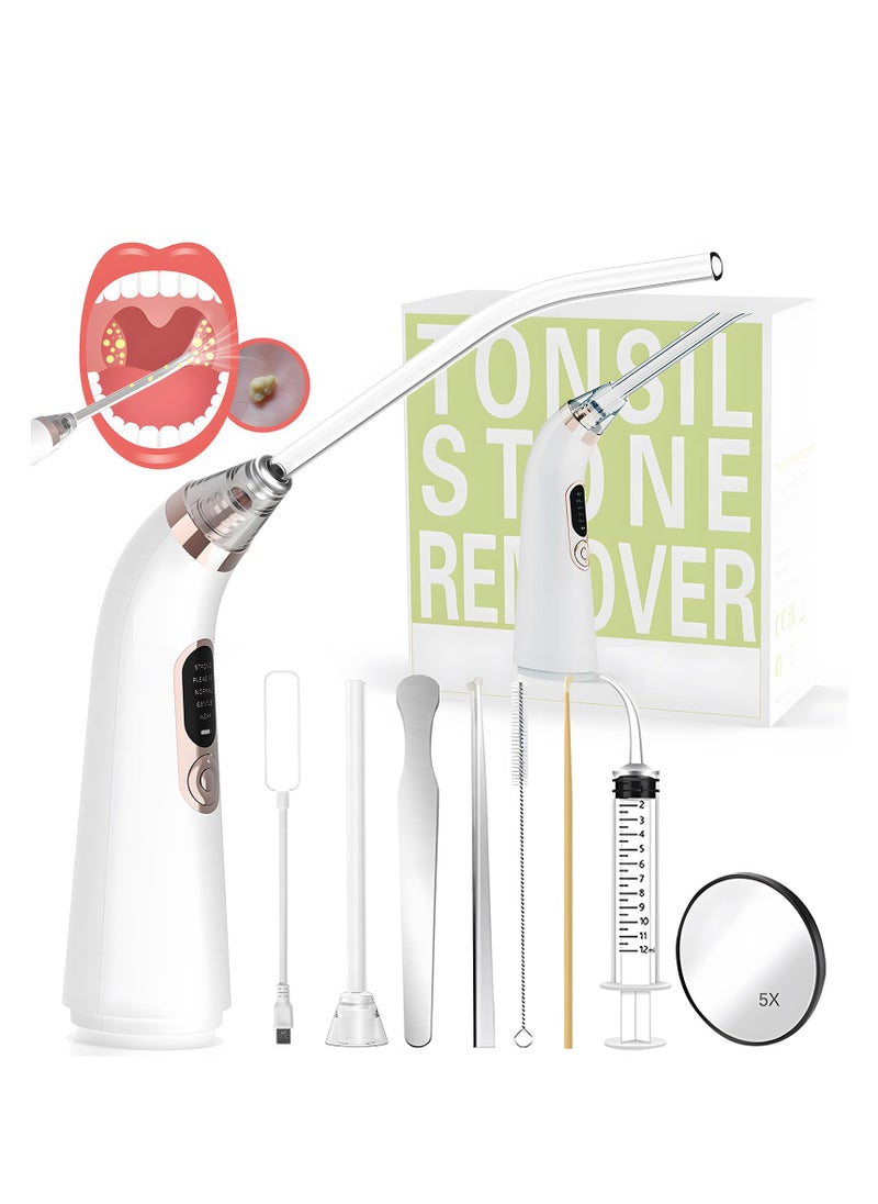 SYOSI Electronic Tonsil Stone Remover Vacuum, 10-in-1 Tonsil Stone Removal Kit with 5 Suction Modes, Easy-to-Use Oral Care Tool for Fresh Breath and Mouth Cleaning (White)  - Image 1