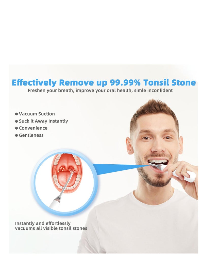 SYOSI Electronic Tonsil Stone Remover Vacuum, 10-in-1 Tonsil Stone Removal Kit with 5 Suction Modes, Easy-to-Use Oral Care Tool for Fresh Breath and Mouth Cleaning (White)  - Image 2