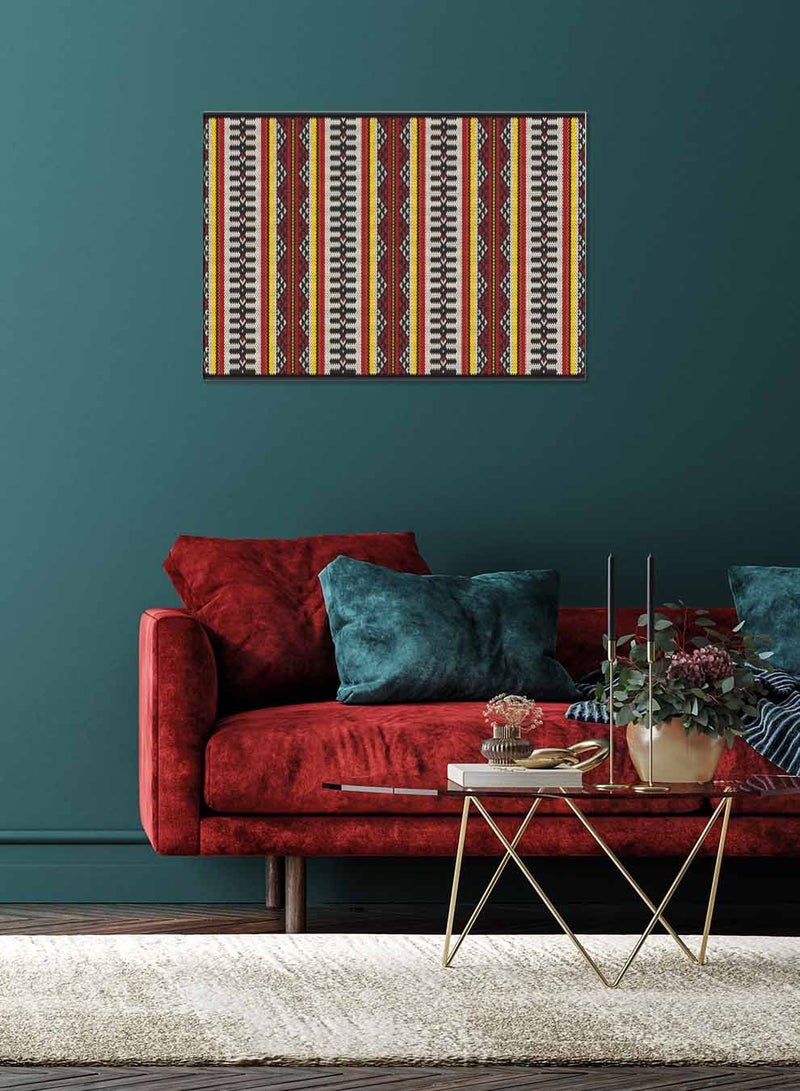 لوحة كانفاس على إطار خشبي، تصميم نمط سدو عربي بمنظر أفقي، للمنزل، غرفة المعيشة، المكتب، الديكور - Image 2