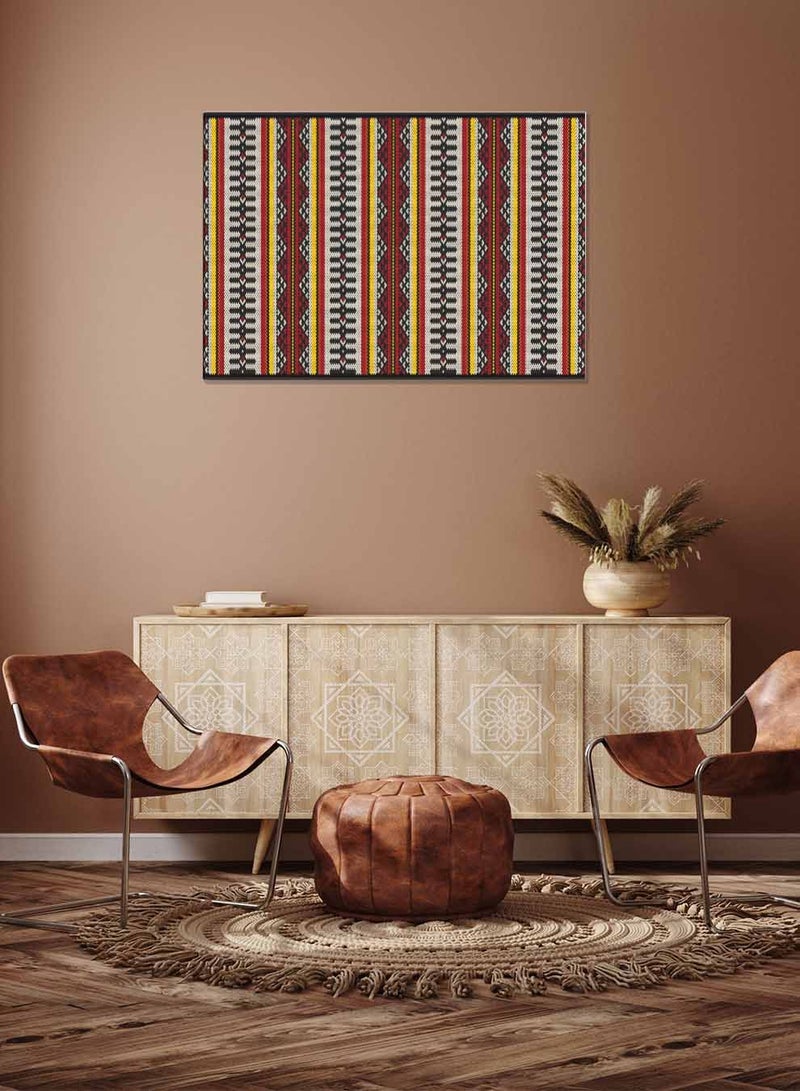 لوحة كانفاس على إطار خشبي، تصميم نمط سدو عربي بمنظر أفقي، للمنزل، غرفة المعيشة، المكتب، الديكور - Image 3