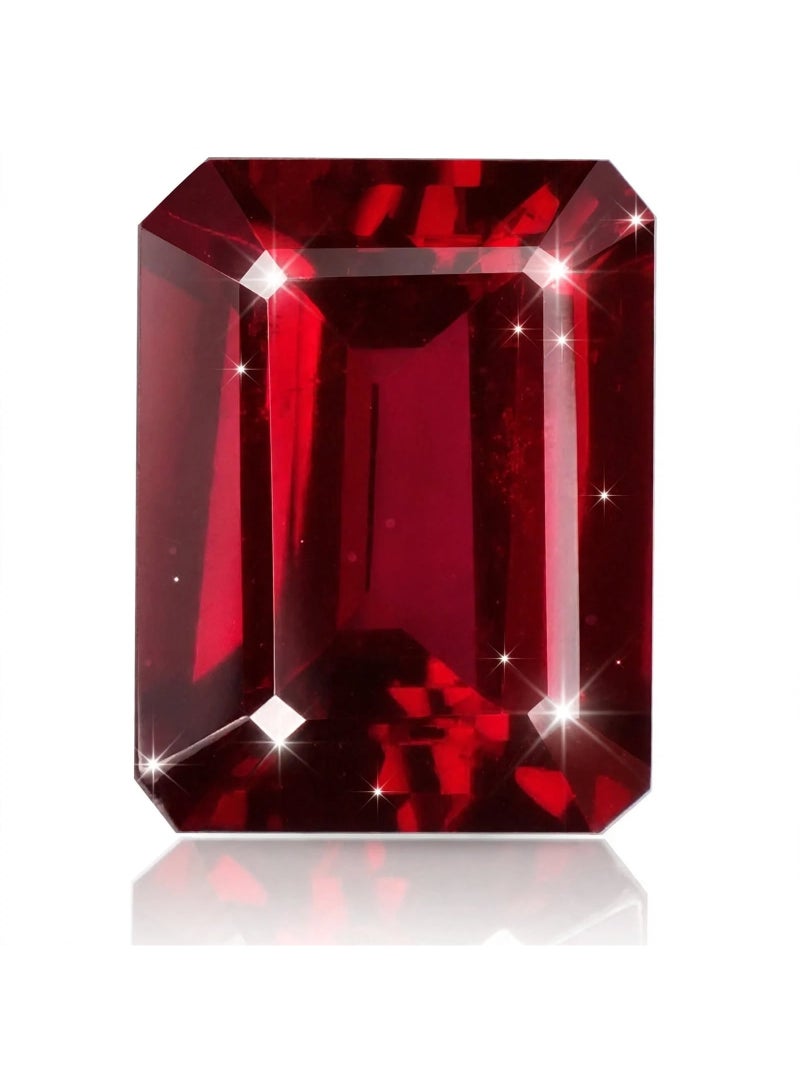 حجر زيركون فاخر لون أحمر غامق ياقوتي - قص زمردي ثماني Emerald Cut - قصة الماسية فاخرة - 15×10 ملم - جودة 5A - Image 2