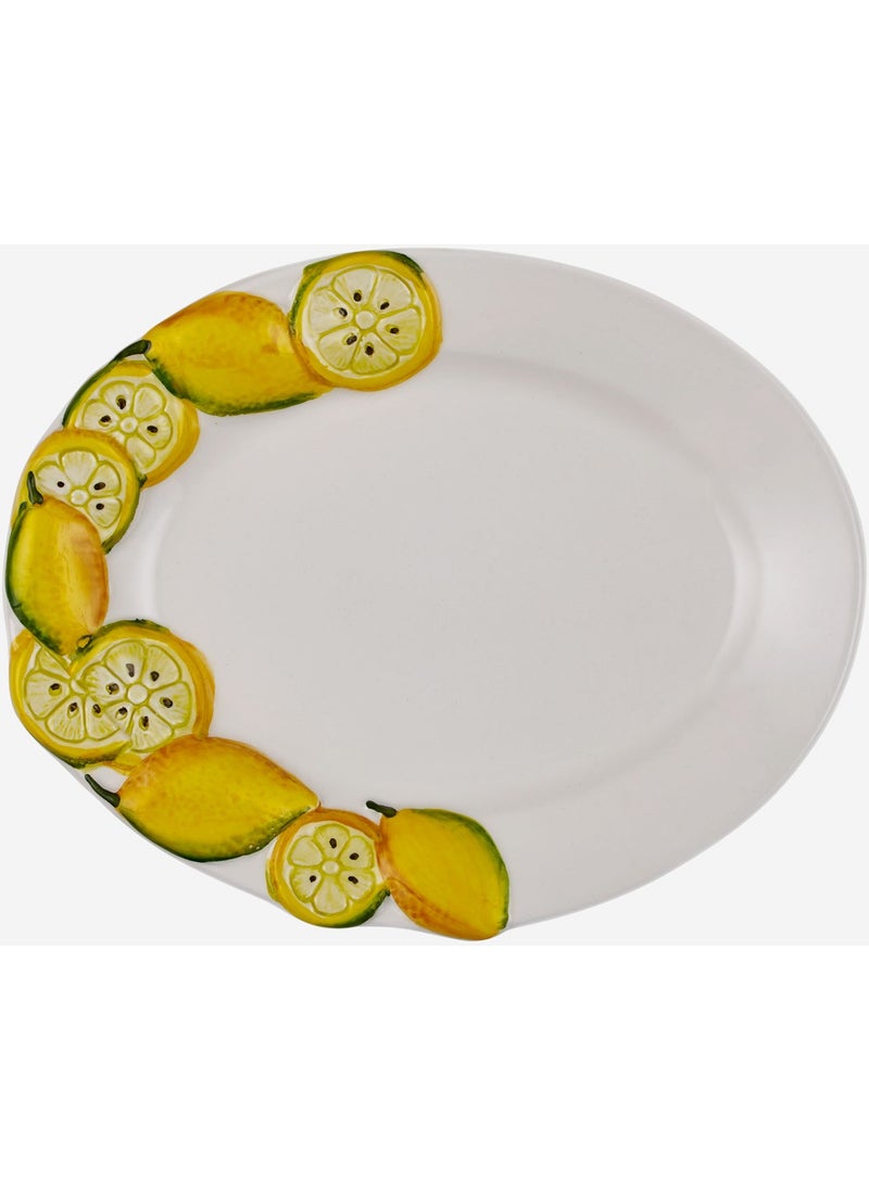 Limone E Fiori White Ceramic Serving Plate 22X14 cm - pzsku/Z037DB119A1735451B36DZ/45/_/1725725534/462120f1-d0a2-445a-8d6b-159165d0078b