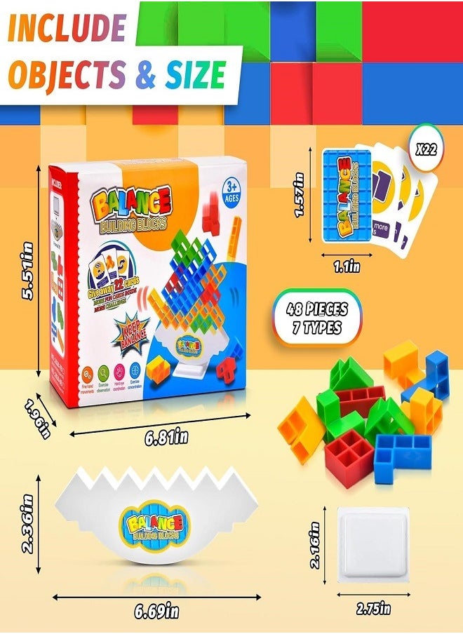 Generic - 48pcs Tetra Tower Balance Game, Tetris Tower Balance Building Toy, High Balance Game for Kids, Russian Tetris Puzzle, Interactive Parent-Child Game, Gift for Kids and Adults - Image 1