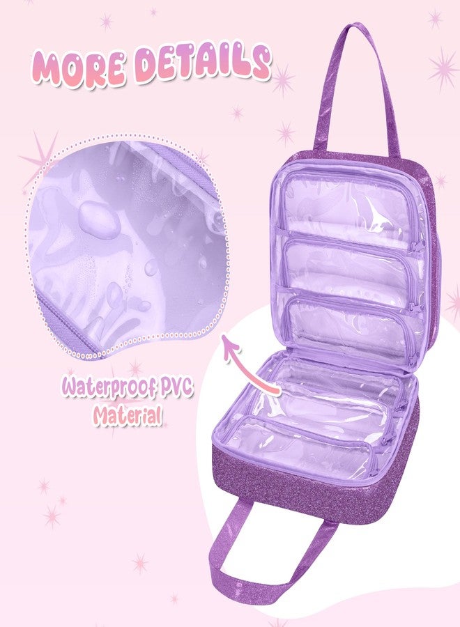 LoDrid Doll Case Compatible with Unicorn Academy 9.5-inch Dolls with 6 Transparent Pockets, Storage Tote Bag with Front Pocket and Handle, Purple, Bag Only - Image 4