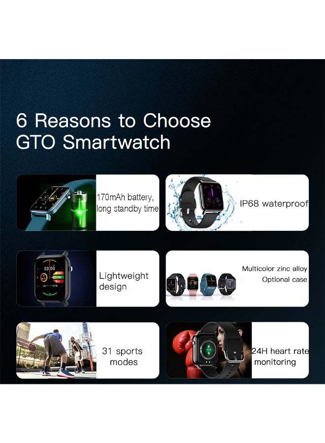 NIBEMINENT Heart Rate Monitoring Smartwatch Black - Image 2