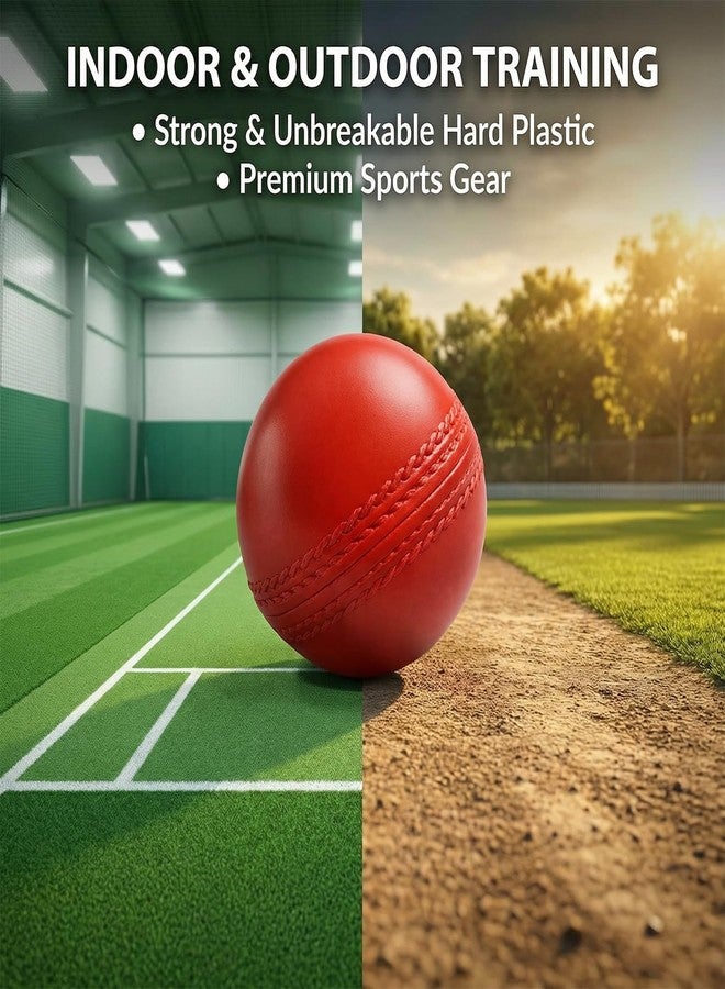Kizlo 80gm Heavy Plastic Cricket Training Ball | Hard Plastic Practice Ball for Bowling, Batting & Bounce Drills | Indoor Outdoor Cricket Ball for Nets & Ground | Red, Set of 12 - Image 5