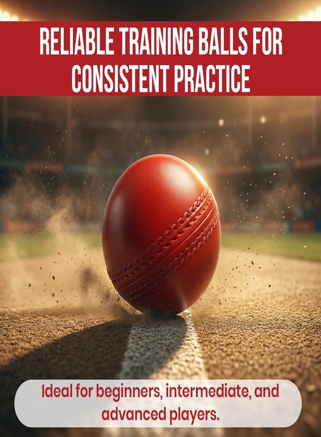 Kizlo 80gm Heavy Plastic Cricket Training Ball | Hard Plastic Practice Ball for Bowling, Batting & Bounce Drills | Indoor Outdoor Cricket Ball for Nets & Ground | Red, Set of 12 - Image 3