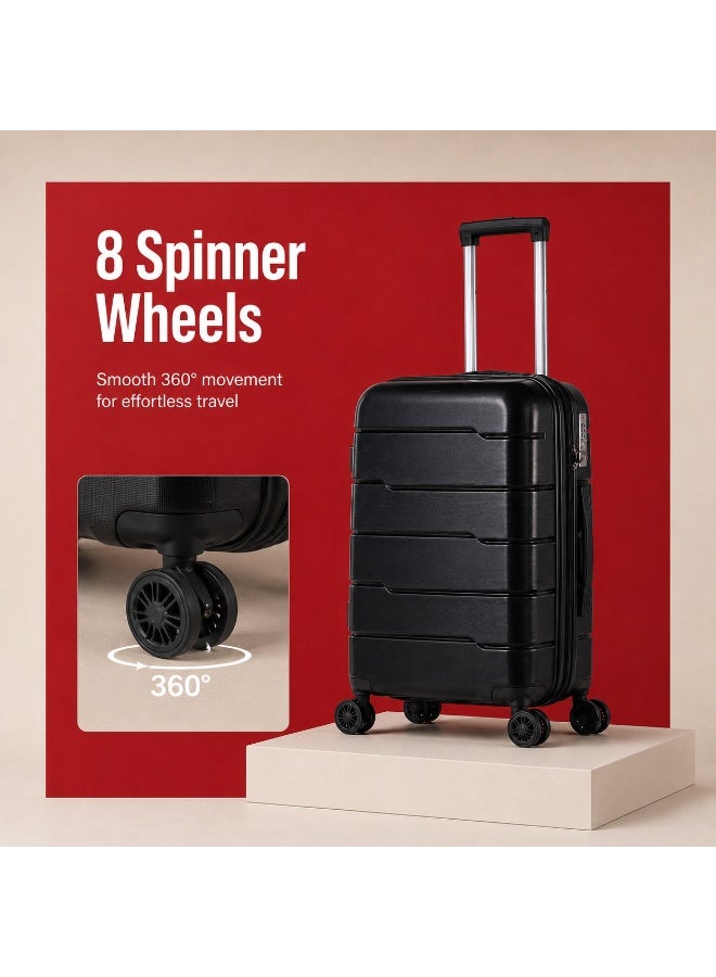 60 cm Hard Shell Polypropylene Trolley Suitcase with 360° Spinner Wheels – Durable Carry-On Travel Luggage - Image 5
