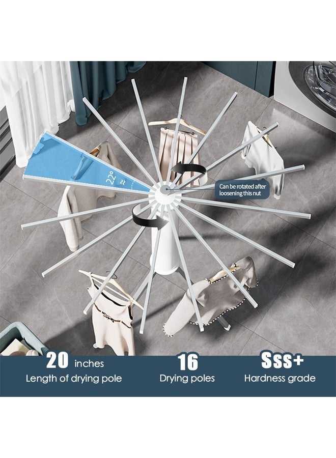 كادي ون منشر تجفيف الملابس قابل للطي, رف تجفيف الملابس دوار 360 درجة - Image 3