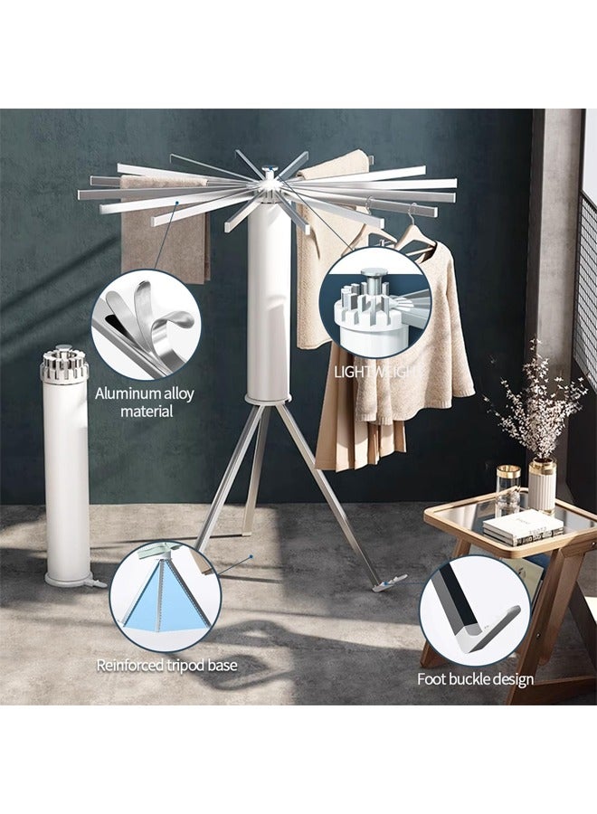 كادي ون منشر تجفيف الملابس قابل للطي, رف تجفيف الملابس دوار 360 درجة - Image 4