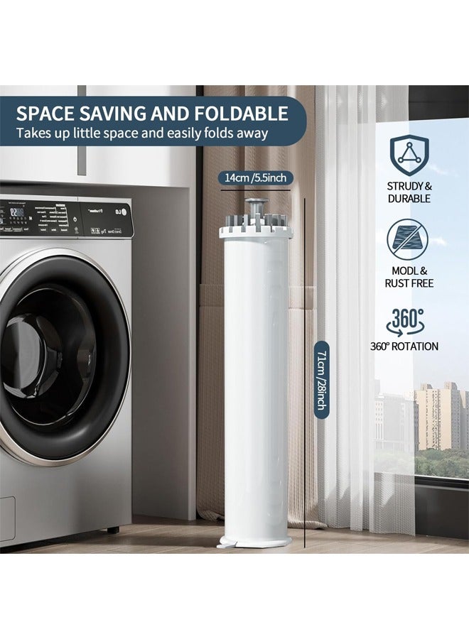 كادي ون منشر تجفيف الملابس قابل للطي, رف تجفيف الملابس دوار 360 درجة - Image 5