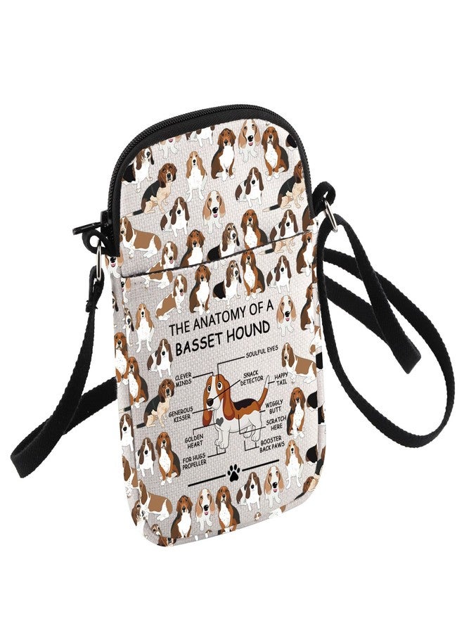 HOLLP Funny Basset Hound Dog Lovers Gifts The Anatomy of A Basset Hound Crossbody Bag (Basset Hound) - Image 1