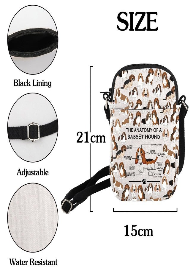 HOLLP Funny Basset Hound Dog Lovers Gifts The Anatomy of A Basset Hound Crossbody Bag (Basset Hound) - Image 2