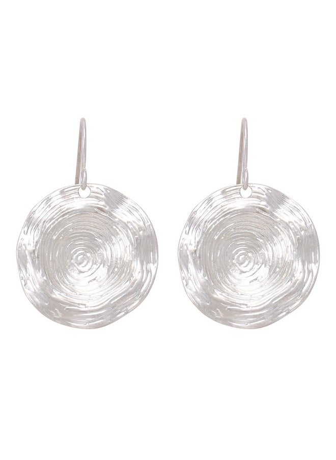 BONALUNA Gold & Silver Small Dangle Earrings For Women, Mixed Metal & Shell Inside, Circle & Teardrop Shape, Hammered Drop Earrings, Perfect Jewelry For Gifts  - Image 1
