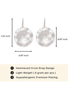 Gold & Silver Small Dangle Earrings For Women, Mixed Metal & Shell Inside, Circle & Teardrop Shape, Hammered Drop Earrings, Perfect Jewelry For Gifts - pzsku/Z037DE8EB0BF8881CCFF7Z/45/_/1733731448/791408b5-b1eb-4962-96c2-2087a99a8150