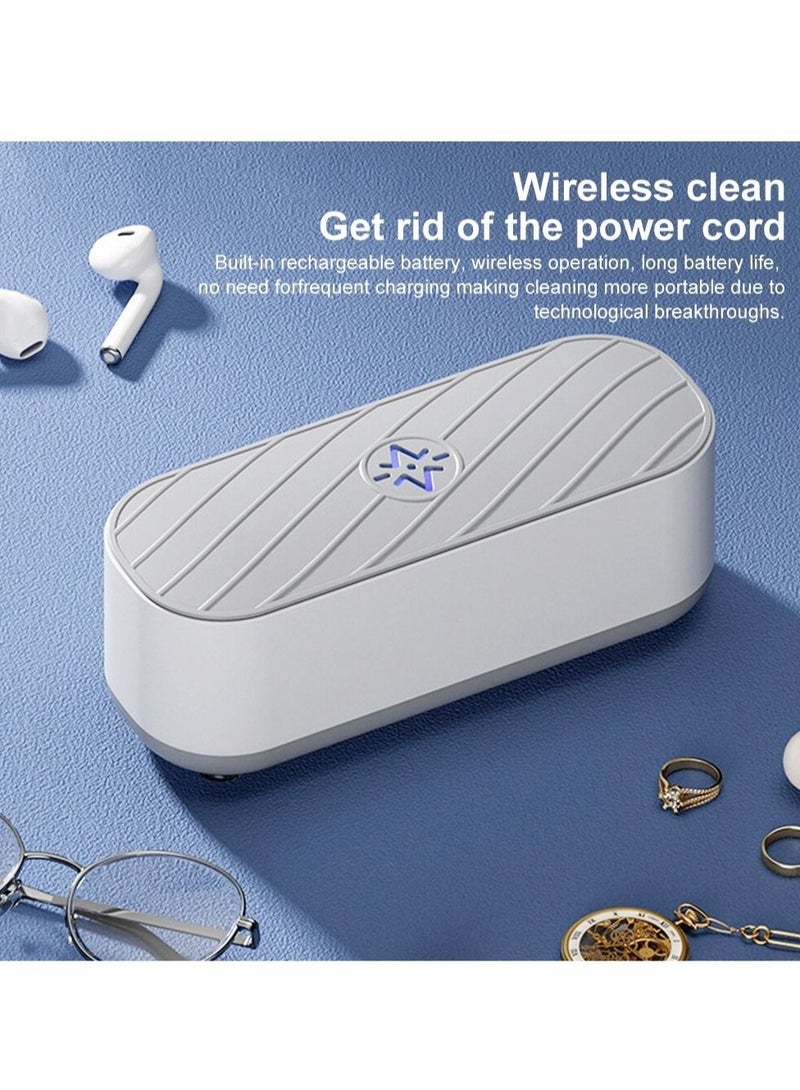 Portable Ultrasonic Cleaning Machine Jewelry Glasses Watch Ring Washing One Key Operation High Frequency Vibration Cleaner - Image 3
