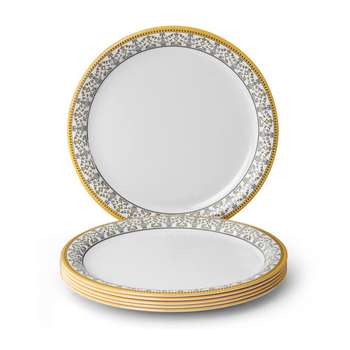 | PURE MELAMINE | BUFFET PLATE SET  FORGETMENOT 12.5 (6 NOS.) | STAIN FREE, GLAZED FINISH