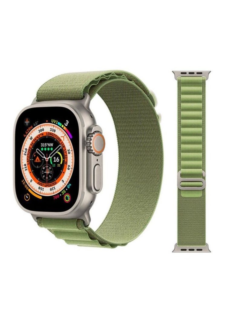 Generic - Apple Watch Alpine Loop Band 49mm/45mm/44mm Nylon Woven Sport Strap Compatible with iWatch Series 8/Ultra/7/SE/6/5/4/3/2/1 Green - Image 1