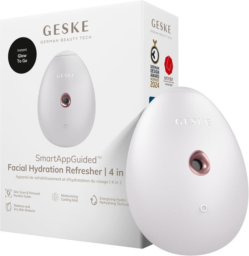 GESKE SmartAppGuided™ Facial Hydration Refresher | 4 in 1 | Water Atomiser | Face Steamer | Water Spray | Face Mister | Facial Cleansing Device | Spray Mist | Cosmetics | Natural Glow - Image 1