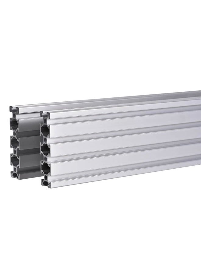 IXGNIJ 2PCS 20 Series T Slot 2080 Aluminum Extrusion Profile 15.75'',European Standard Anodized Linear Rail for 3D Printer Parts and CNC DIY 400mm Silver(15.75inch) - Image 1