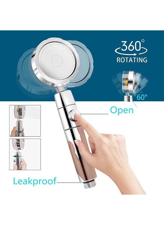 Handheld Shower Head, Handheld Turbocharged Fan Shower Head, Shower Head, High Pressure Water Saving, Pause Button, Filter Element, Rotate 360 Degrees, Adjust The Water Volume, Easy To Install - pzsku/Z037E078196C840E2EA8EZ/45/_/1720066859/e969f900-18df-4f98-8007-13c074804714