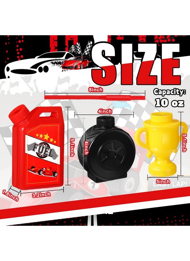 Mifoci Mifoci 24 Pcs Race Car Cups with Straws Plastic Traffic Tire Shaped Cup Red Race Car Fuel Cups Yellow Trophy Cups Race Car Party Supplies for Racing Car Construction Birthday Party Decoration  - Image 2