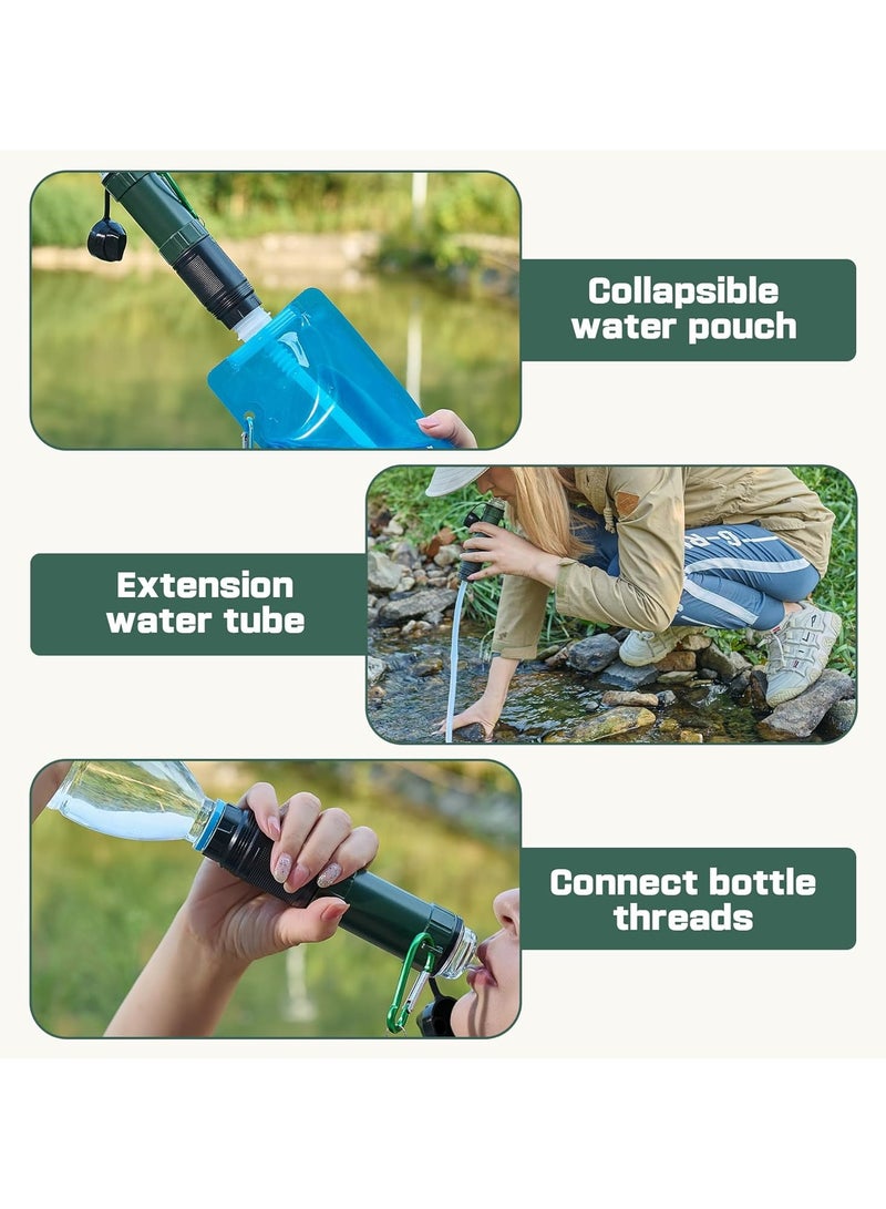 SOLARAE Water Filter Straw Outdoor Portable Water Purifying Device Personal Water Filtration Survival for Emergency Kits Outdoor Activities and Hiking Water Filter Camping Travel Survival Backpacking - Image 2