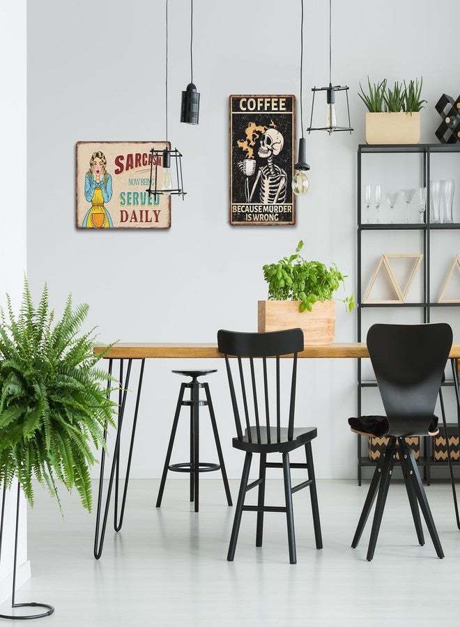 Sanwarm Metal Sign Skeleton Strong Coffee Retro Funny Vintage Tin Sign For Living Room Cafe Bar Club Office Home Wall Decor 12 X 8 Inch - Image 5