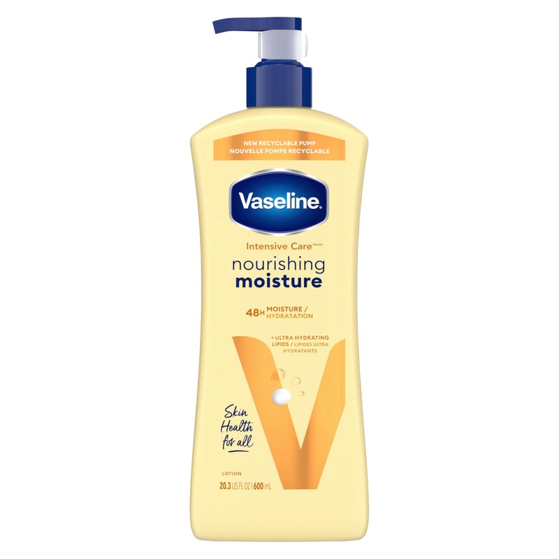 Vaseline Intensive Care Nourishing Moisture Body Lotion for Dry Skin, Made with Ultra-Hydrating Lipids + Pure Oat Extract for Nourished, Healthy-Looking Skin 20.3 oz - Image 1