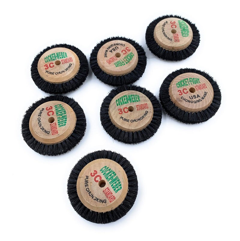 Aone 3C Circular Brush 3 Row Hard Bristles Wheels 12 pcs Pure Chungking Wooden Hub Multipurpose for Dental Work, Jewellery Making & Repair, Watchmaking, Model Making & Hobby Crafts DIY - Image 1
